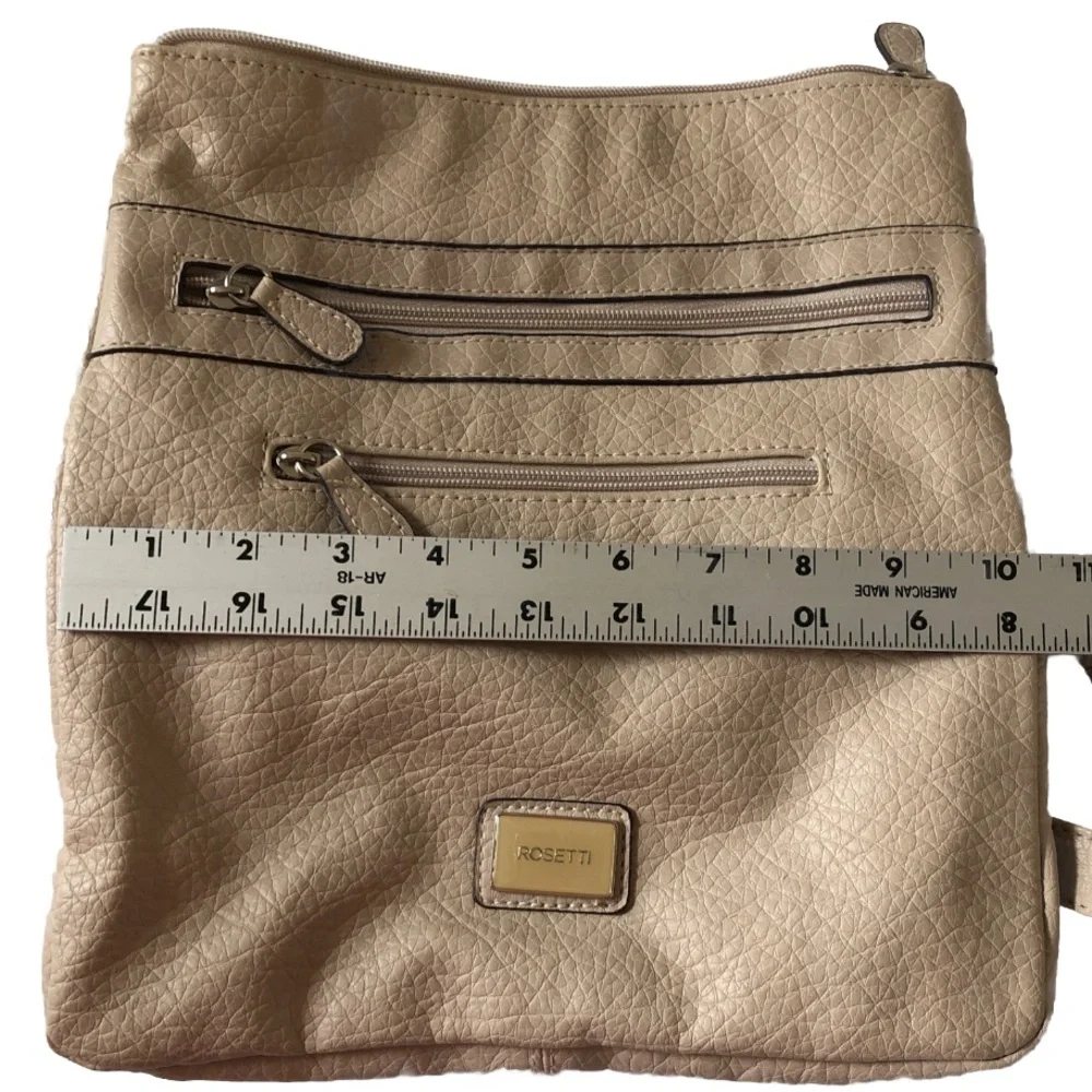 Rosetti Beige Faux Leather Multi-Pocket Adjustable Crossbody Bag - Picture 7 of 8